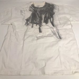 VE by Neighborhood Scarf Print Mens White T Shirt Sz 3 Large Soft Sleeve Tee